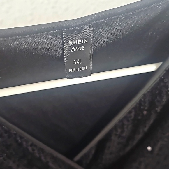 Shein Women's 3XL Black Modely Plus Surplice Neck Conrast Sequin Dress - Picture 5 of 8